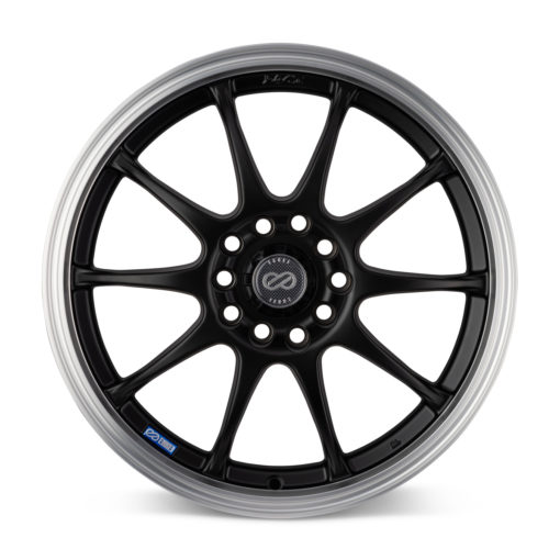 Enkei J10 15x6.5 5x100/114.3 38mm Offset 72.62mm Bore Dia Matte Black w/ Machined Lip Wheel