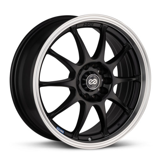 Enkei J10 16x7 5x100/114.3 38mm Offset 72.62mm Bore Dia Matte Black w/ Machined Lip Wheel