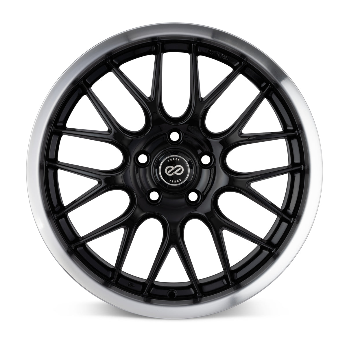Enkei Lusso 20 x 8.5 40mm Offset 5x114.3 Bolt Pattern Black w/ Machine Lip Wheel