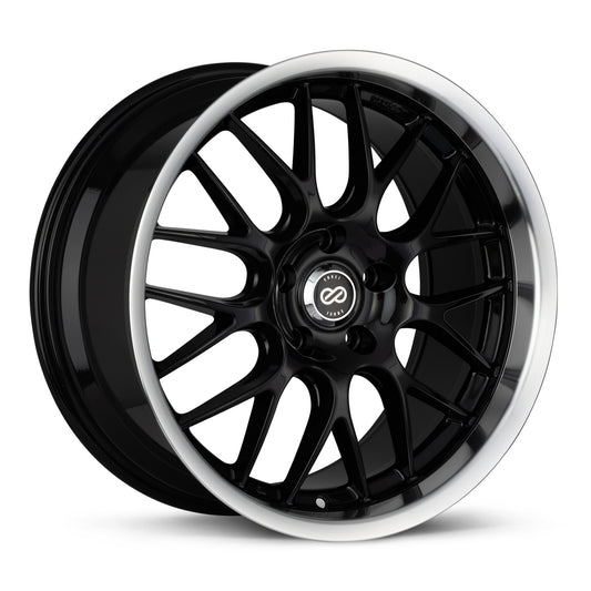 Enkei Lusso 18x7.5 42mm Offset 5x114.3 Bolt Pattern 72.6 Bore Black w/ Machined Lip Wheel