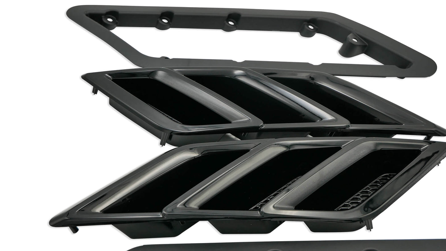 Roush Fender Vent Heat Extractors - Gloss Black for 2015-2023 Mustang 422326