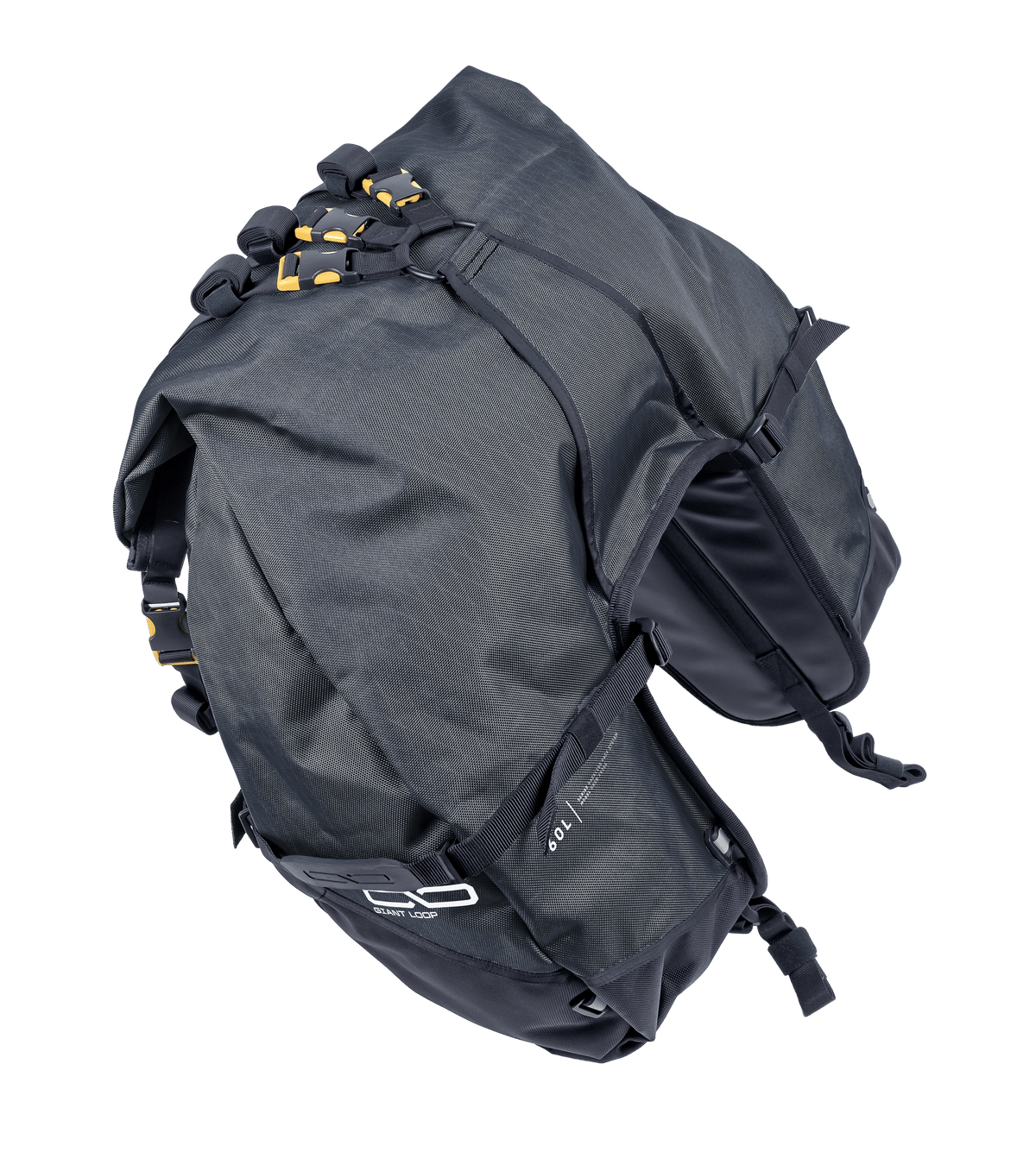 Giant Loop GBSB25-B Great Basin Saddlebag 68L Black Motorcycle