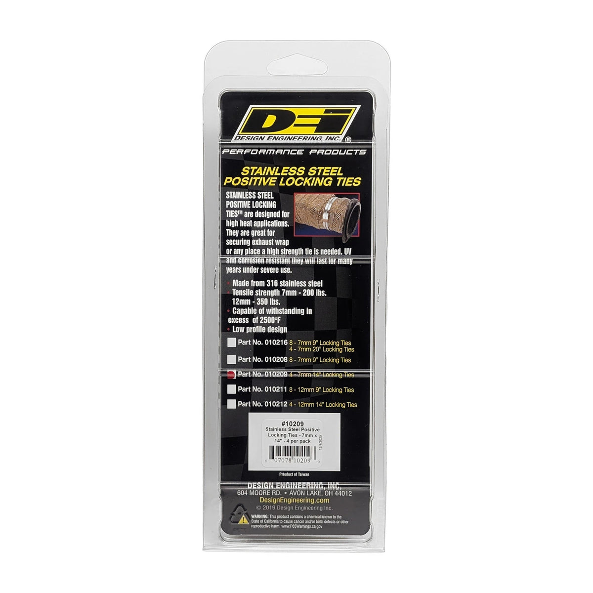 DEI Stainless Steel Positive Locking Tie 1/4in (7mm) x 14in - 4 per pack
