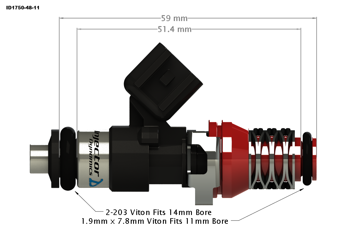 Injector Dynamics 1750.48.11.F20.4 Set of 4 ID1750-XDS Fuel Injectors