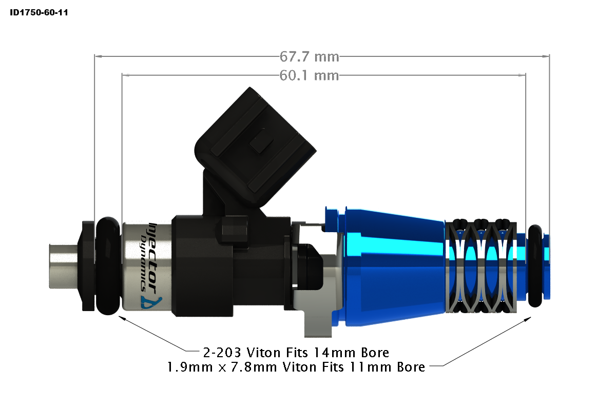 Injector Dynamics 1750.60.11.D.4 Set of 4 ID1750-XDS Fuel Injectors