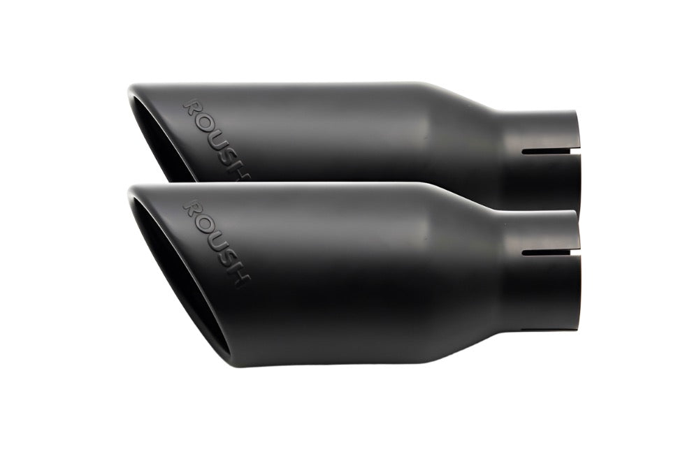 Roush 5.0L 4in Black Exhaust Dual Tips for 15-24 Ford F-150 Pair 422318