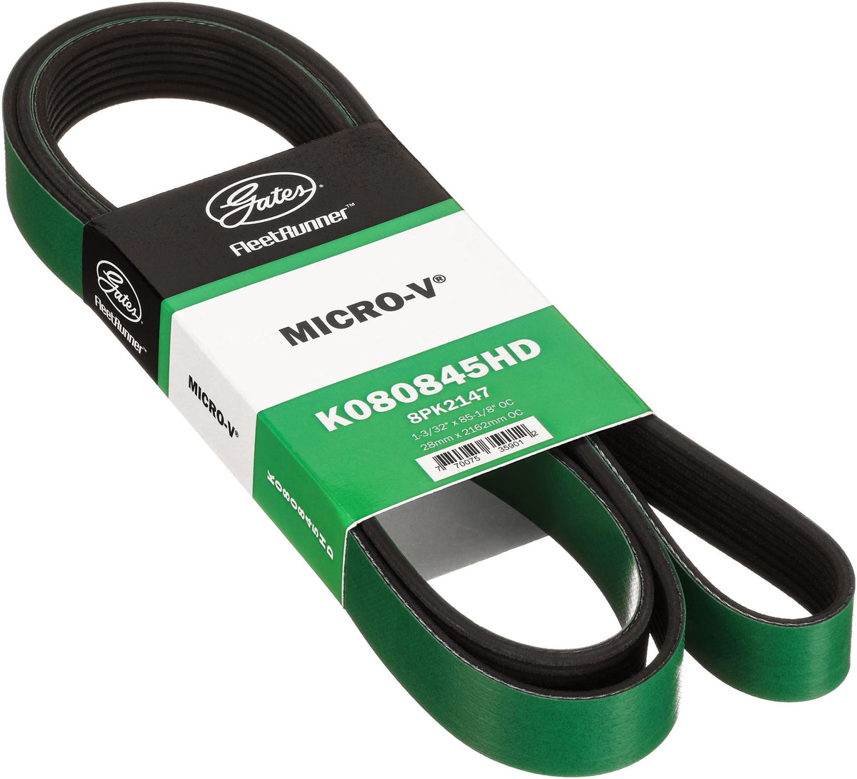 Gates K080845HD FleetRunner Micro-V Belt for 2004-2008 International Navistar