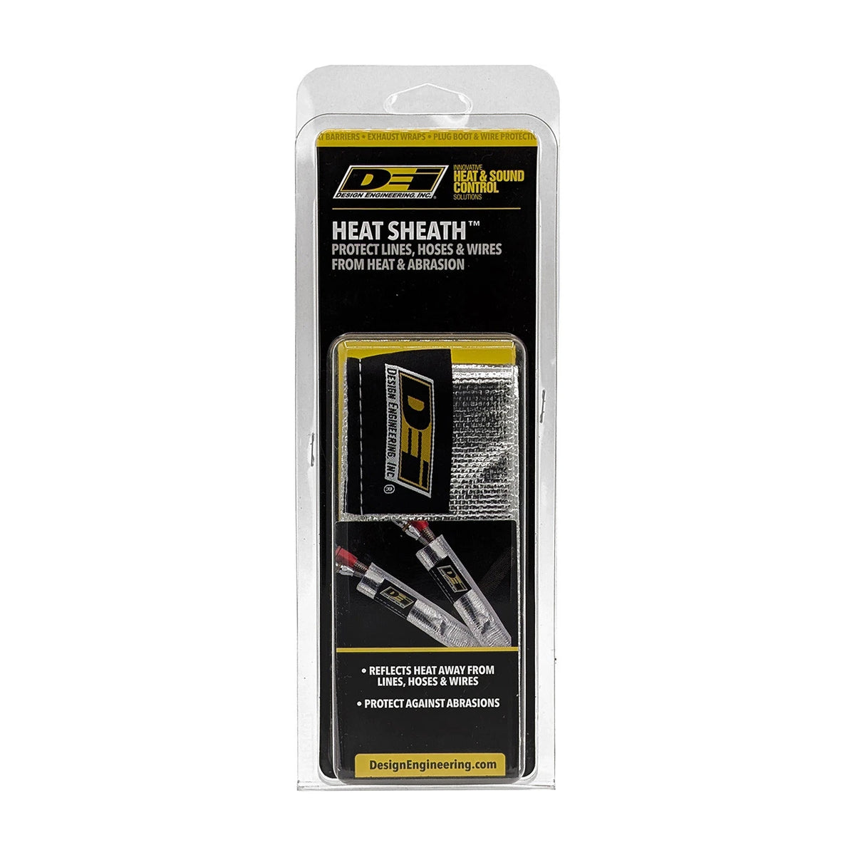DEI Heat Sheath 1in x 3ft - Aluminized Sleeving - Sewn Edge
