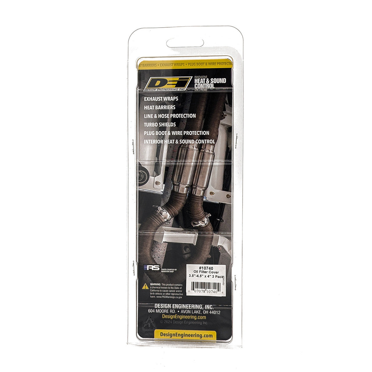 DEI Oil Filter Heat Shield 3.5in x 4.5in x 4in - 3 Pack