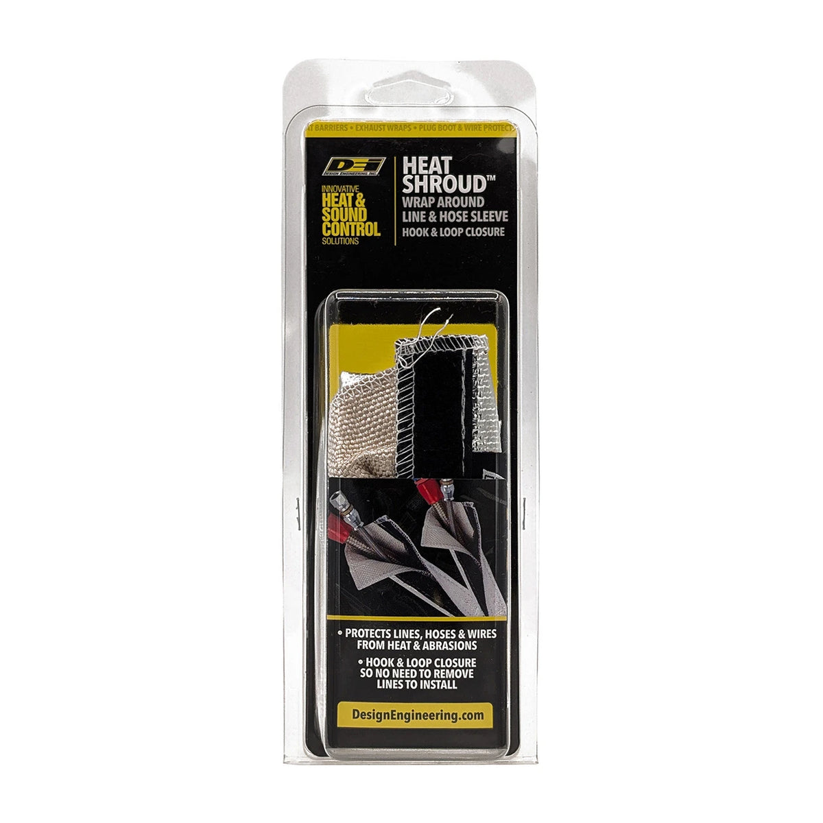 DEI Heat Shroud 1in I.D. x 3ft - Aluminized Sleeving - Hook and Loop Edge