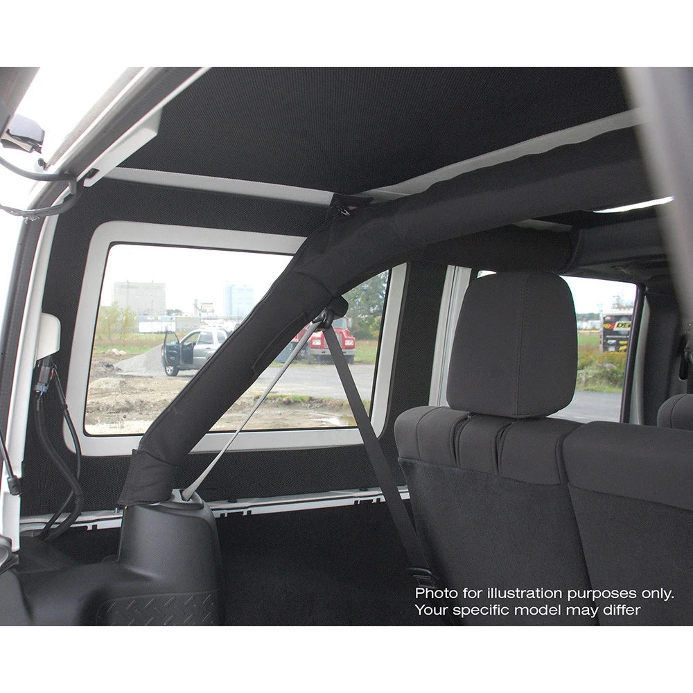 DEI for 2018-2023 Jeep Wrangler JL 2-Door Boom Mat Complete Headliner Kit - 7 Piece - Black