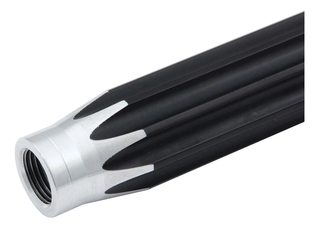 QuickCar Suspension Tube - Aluminum, Scalloped, 3/8"-24 Thread, 4" Length, Black