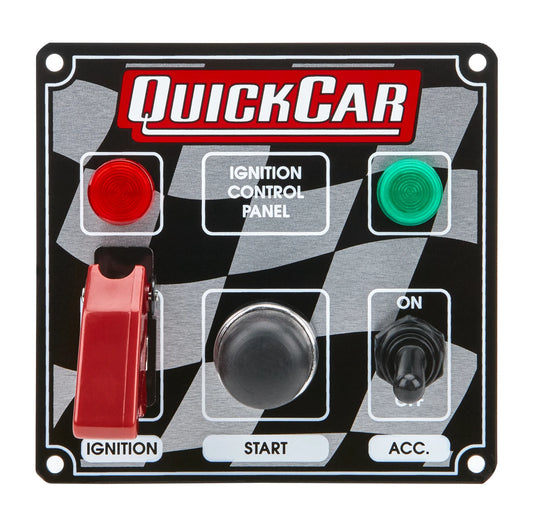 QuickCar Flag Plate, 2 Switches & 1 Button w/Flip Cover & Lights