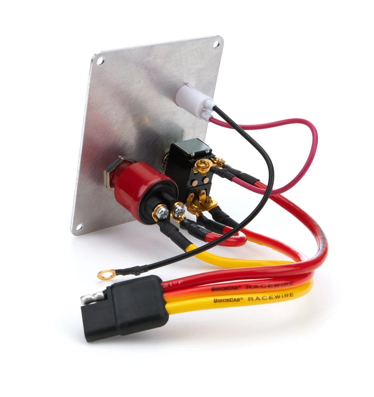 QuickCar Flag Plate, 1 Switch & 1 Button w/Flip Cover & Light