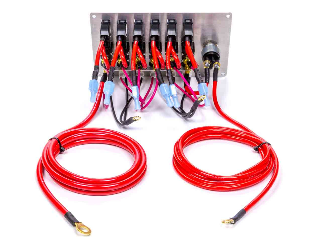 QuickCar Flag Plate, 6 Switches & 1 Button, Fused & Lit.