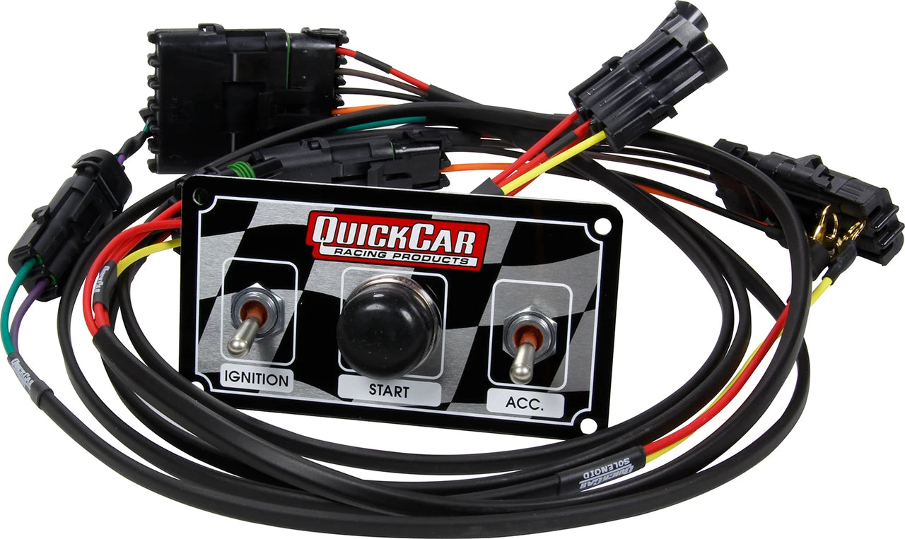 QuickCar Modified Single Ignition Harness w/Checkered Switch Panel