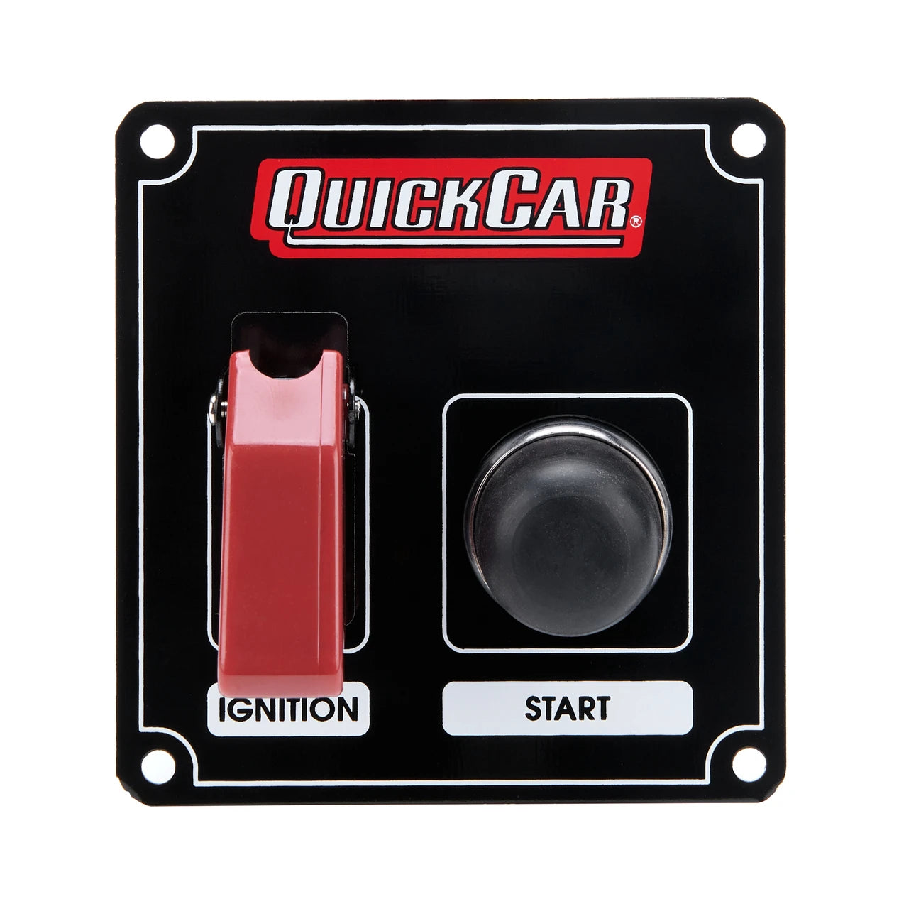 QuickCar Black Plate, 1 Switch & 1 Button w/Flip Cover