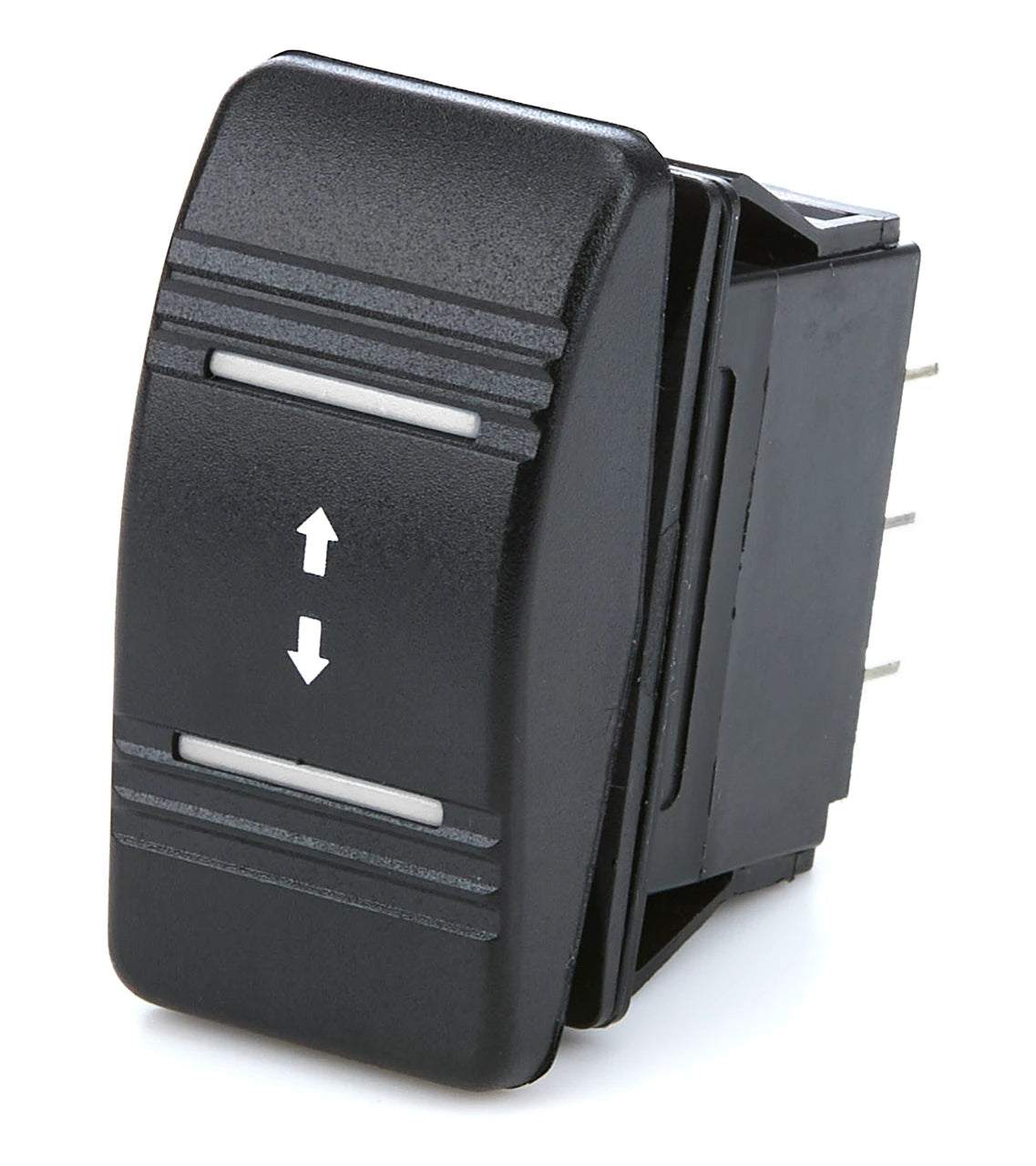 QuickCar Rocker Switch - Winch, Momentary-Off-Momentary, (On)-Off-(On), Red Light