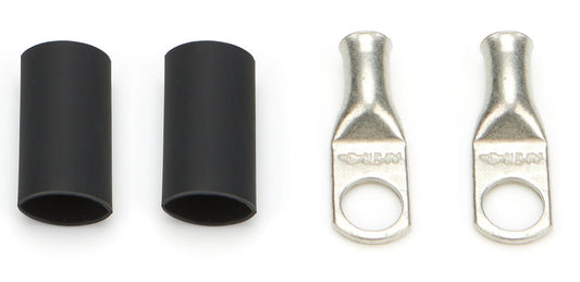 QuickCar Ring Terminals - 1/2" Eyelet, 6 Gauge Barrel with Heat Shrink, pair