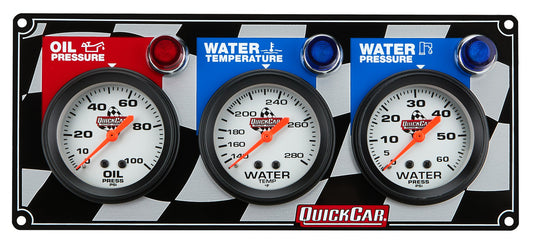 QuickCar Legend Gauge Panel - Flag Plate, OP/WT/WP