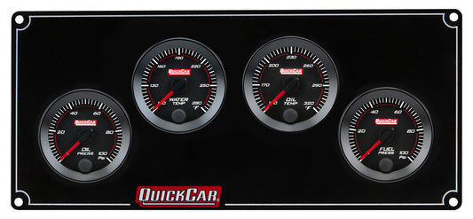 QuickCar RedLine Gauge Panel - Black Plate, 2-1/16" OP/WT/OT/FP100