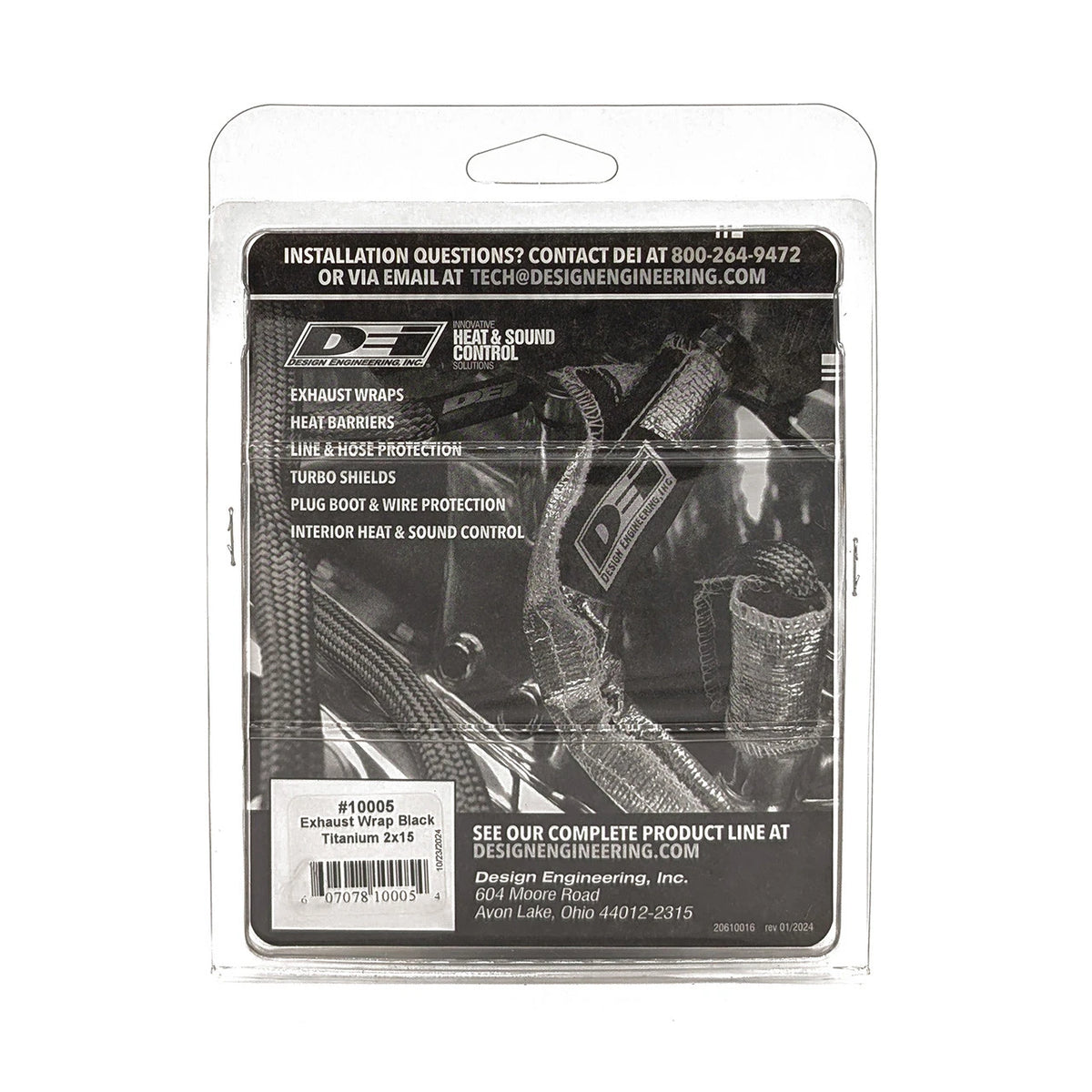 DEI Exhaust Wrap 2in x 15ft - Titanium - Black