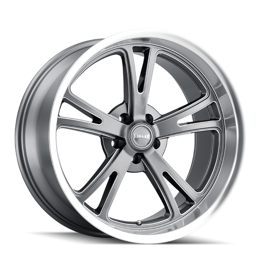 Ridler Wheels 606 17x8 5x120.65 0mm Grey with Milled Spokes and Diamond Lip Wheel 606-7861G