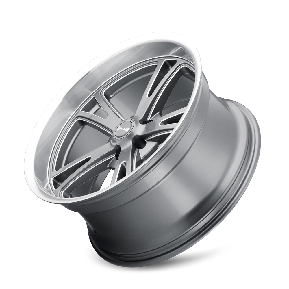 Ridler Wheels 606 18x8 5x127 0mm Grey with Milled Spokes and Diamond Lip Wheel 606-8873G