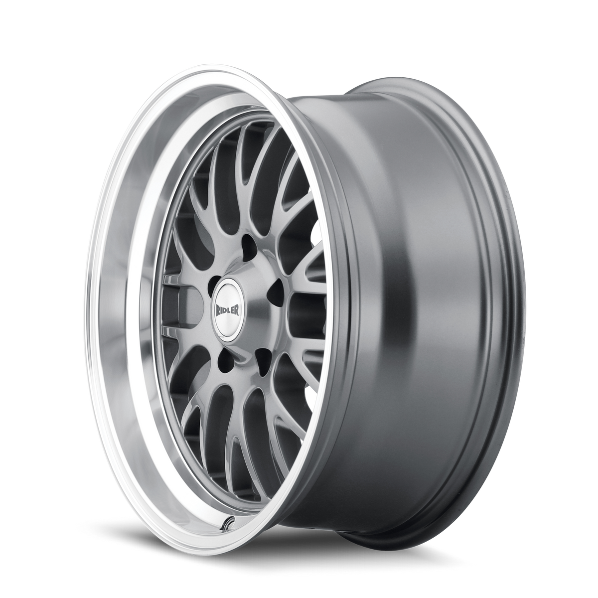 Ridler Wheels 607 20x8.5 5x120.65 0mm Grey with Machined Lip Wheel 607-2861G