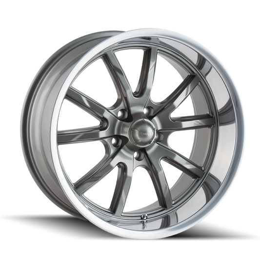 Ridler Wheels 650 18x8 5x127 0mm Grey with Polished Lip Wheel 650-8873G