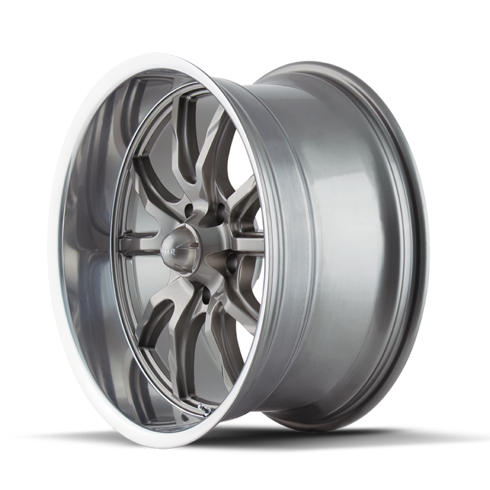 Ridler Wheels 650 20x10 5x127 0mm Grey with Polished Lip Wheel 650-2173G