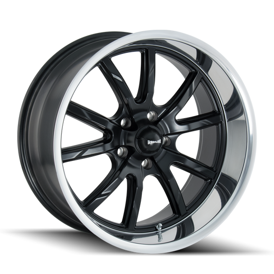Ridler Wheels 650 17x7 5x120.65 0mm Matte Black with Polished Lip Wheel 650-7761MB