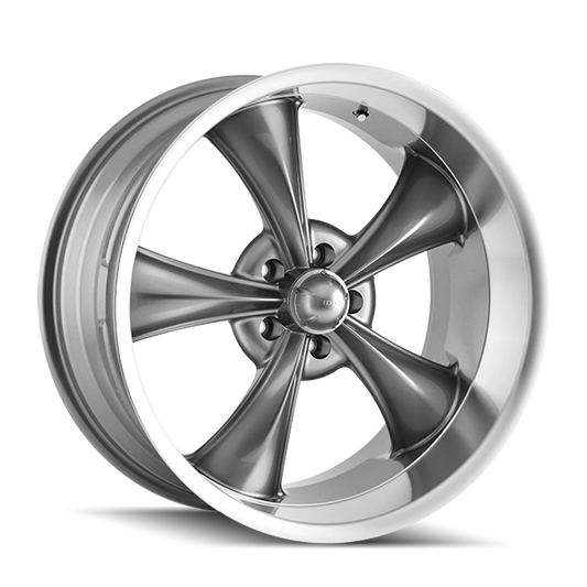 Ridler Wheels 695 17x7 5x114.3 0mm Gloss Grey with Machined Lip Wheel 695-7765G