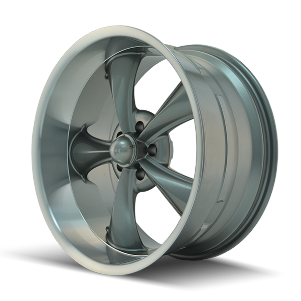 Ridler Wheels 695 20x8.5 5x127 0mm Gloss Grey with Machined Lip Wheel 695-2873G