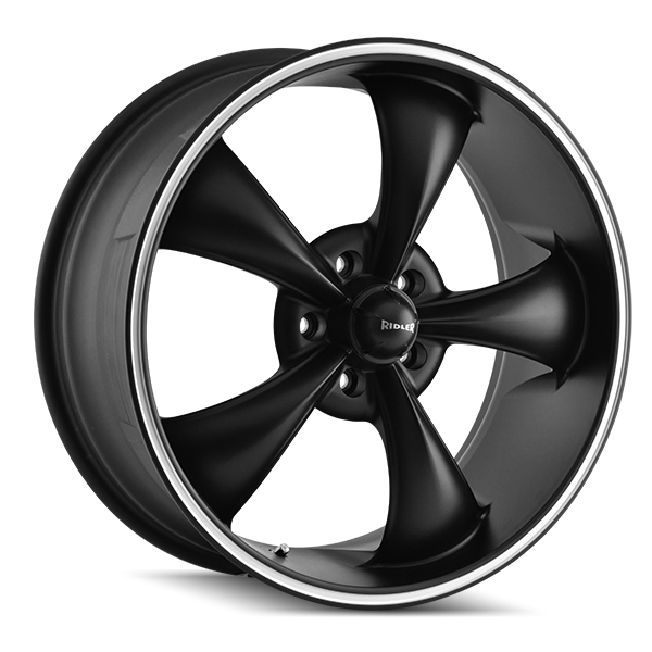 Ridler Wheels 695 18x9.5 5x120.65 6mm Matte Black with Machined Lip Wheel 695-8961MB