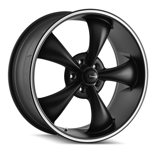 Ridler Wheels 695 17x7 5x114.3 0mm Matte Black with Machined Lip Wheel 695-7765MB