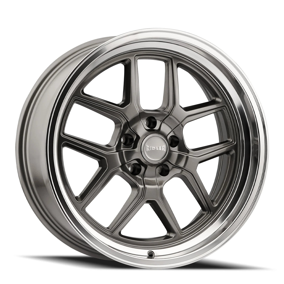 Ridler Wheels 610 17x7 5x120.65 0mm Grey with Polished Lip Wheel 610-7761G