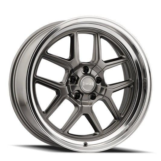 Ridler Wheels 610 17x7 5x120.65 0mm Grey with Polished Lip Wheel 610-7761G