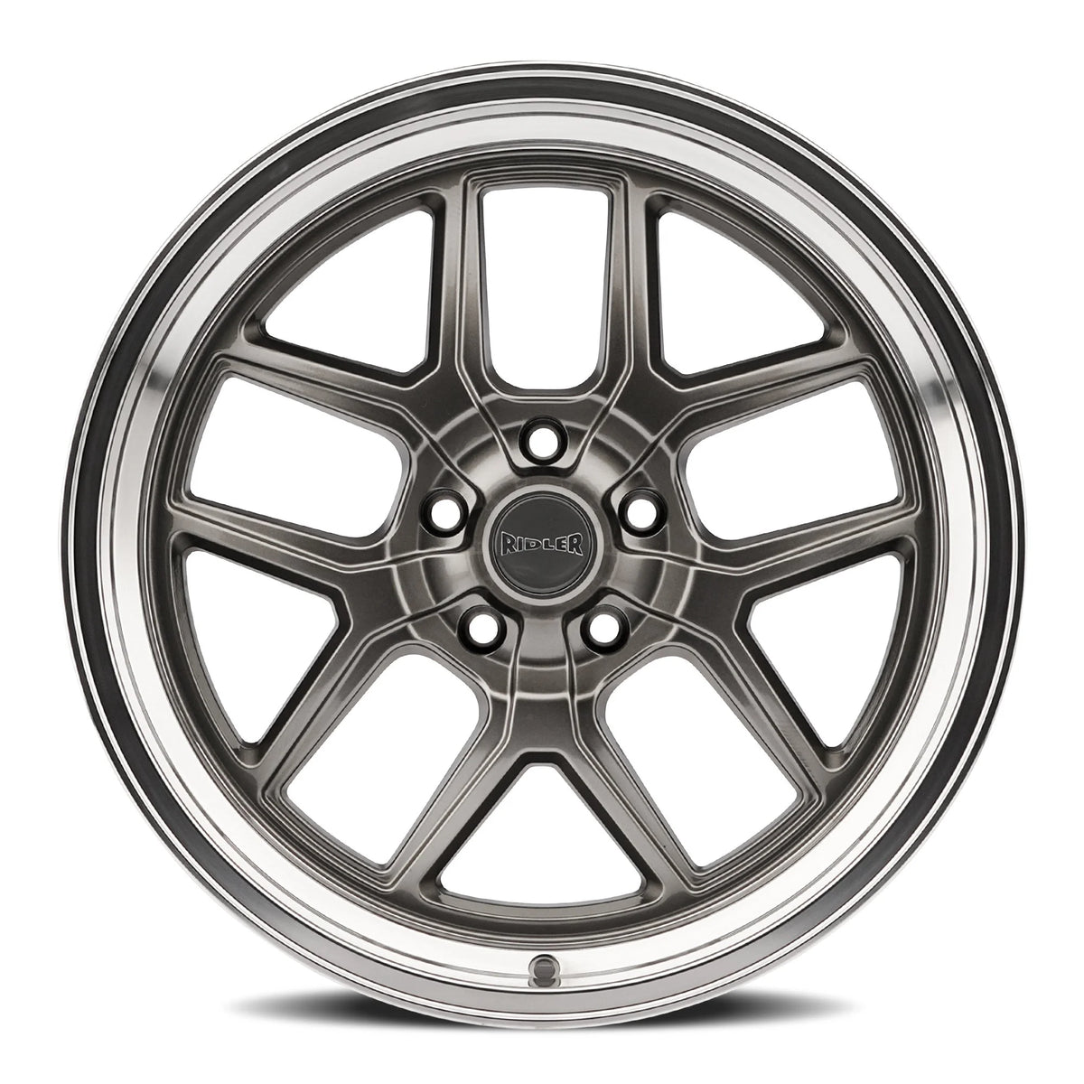 Ridler Wheels 610 20x8.5 5x114.3 0mm Grey with Polished Lip Wheel 610-2865G