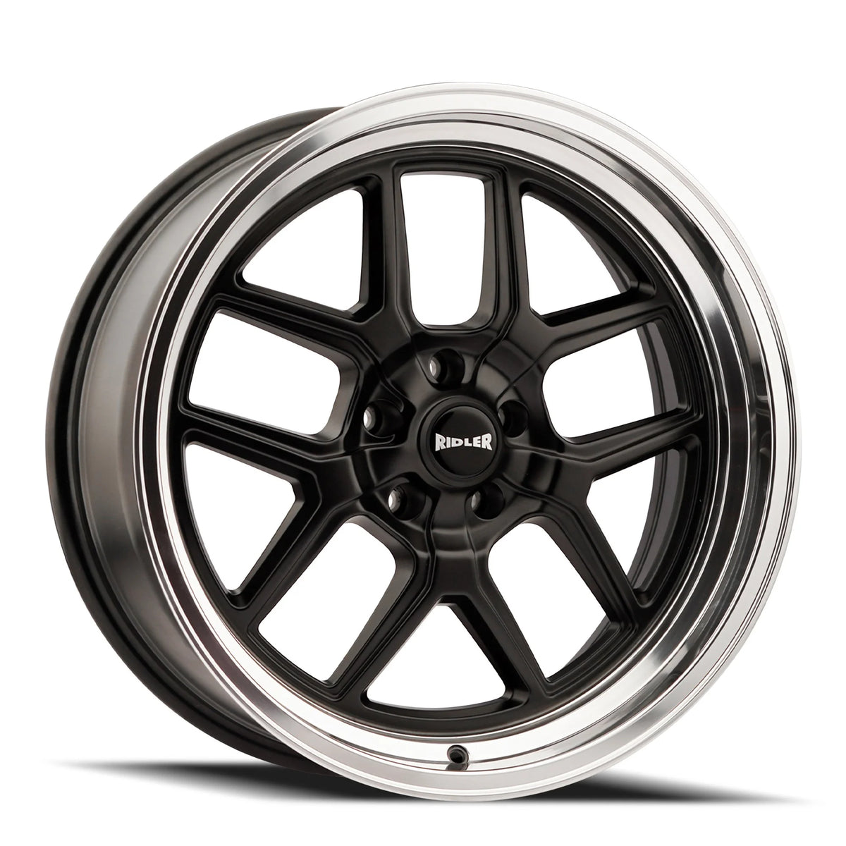 Ridler Wheels 610 17x7 5x127 0mm Matte Black with Polished Lip Wheel 610-7773MB
