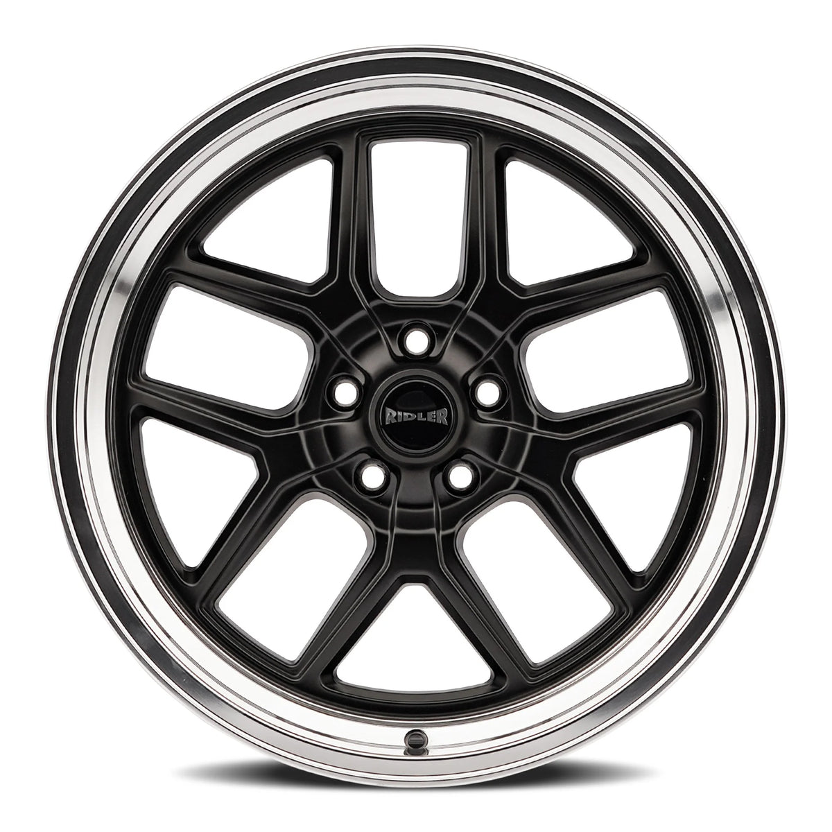 Ridler Wheels 610 17x7 5x127 0mm Matte Black with Polished Lip Wheel 610-7773MB