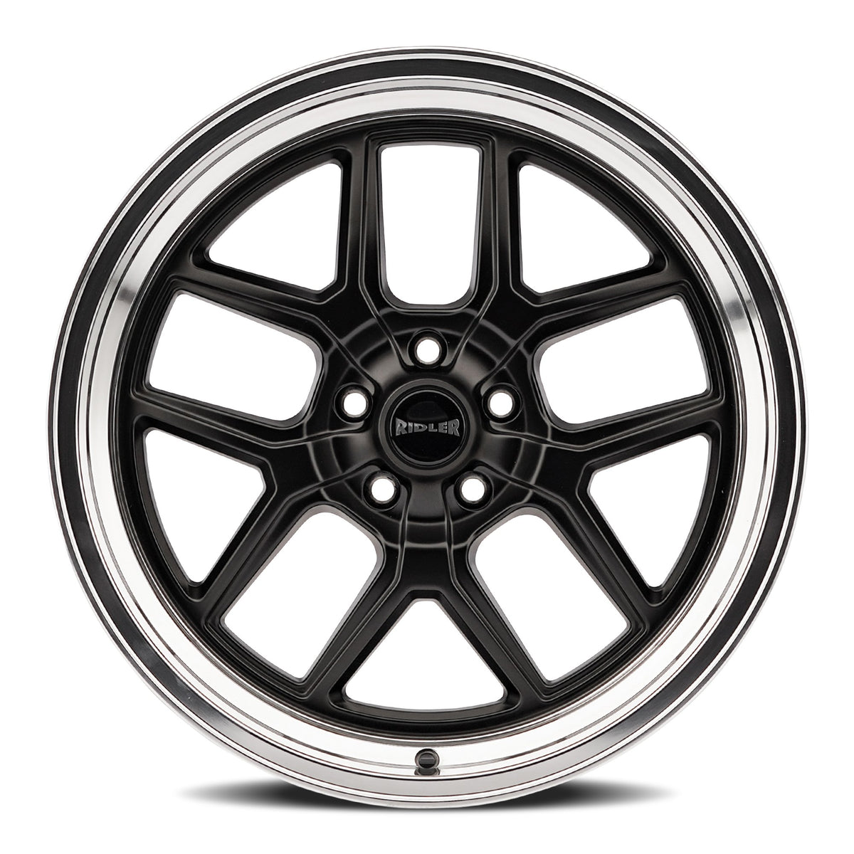 Ridler Wheels 610 17x8 5x120.65 0mm Matte Black with Polished Lip Wheel 610-7861MB