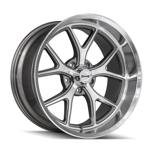 Ridler Wheels 661 20x8.5 5x127 0mm Gloss Grey with Diamond Cut Face and Lip Wheel 661-2873GGD
