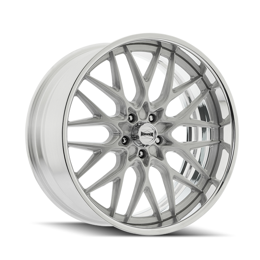 Ridler Wheels 681 22x9 5x127 0mm Brushed Center with Polished Lip Wheel 681-22973P