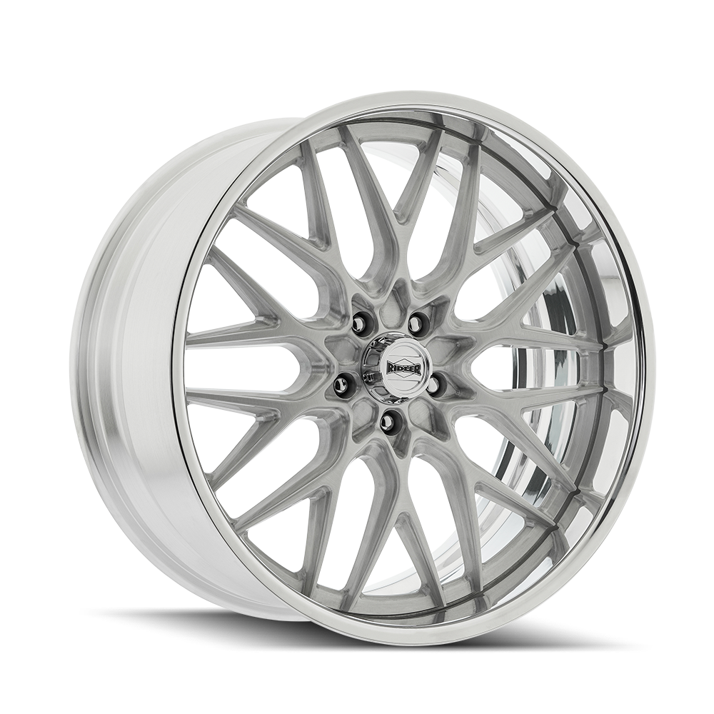 Ridler Wheels 681 22x10.5 5x127 10mm Brushed Center with Polished Lip Wheel 681-22173P