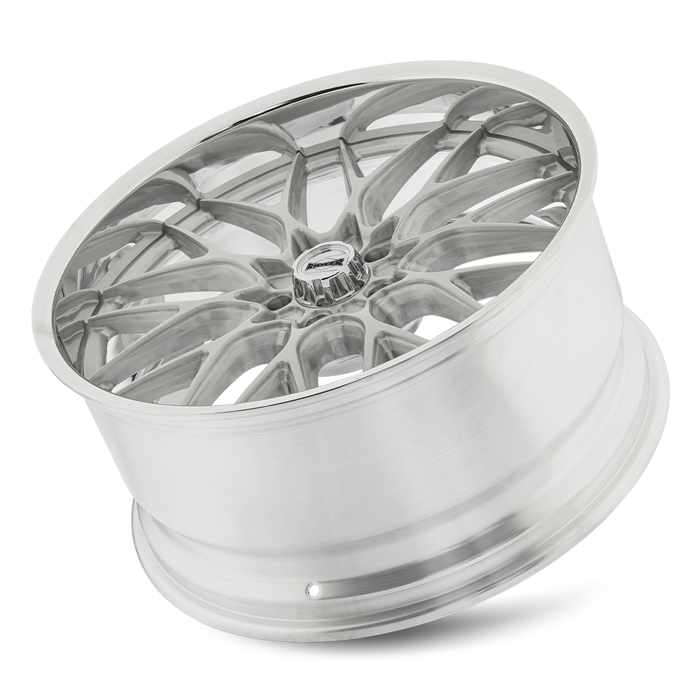 Ridler Wheels 681 22x10.5 5x127 10mm Brushed Center with Polished Lip Wheel 681-22173P
