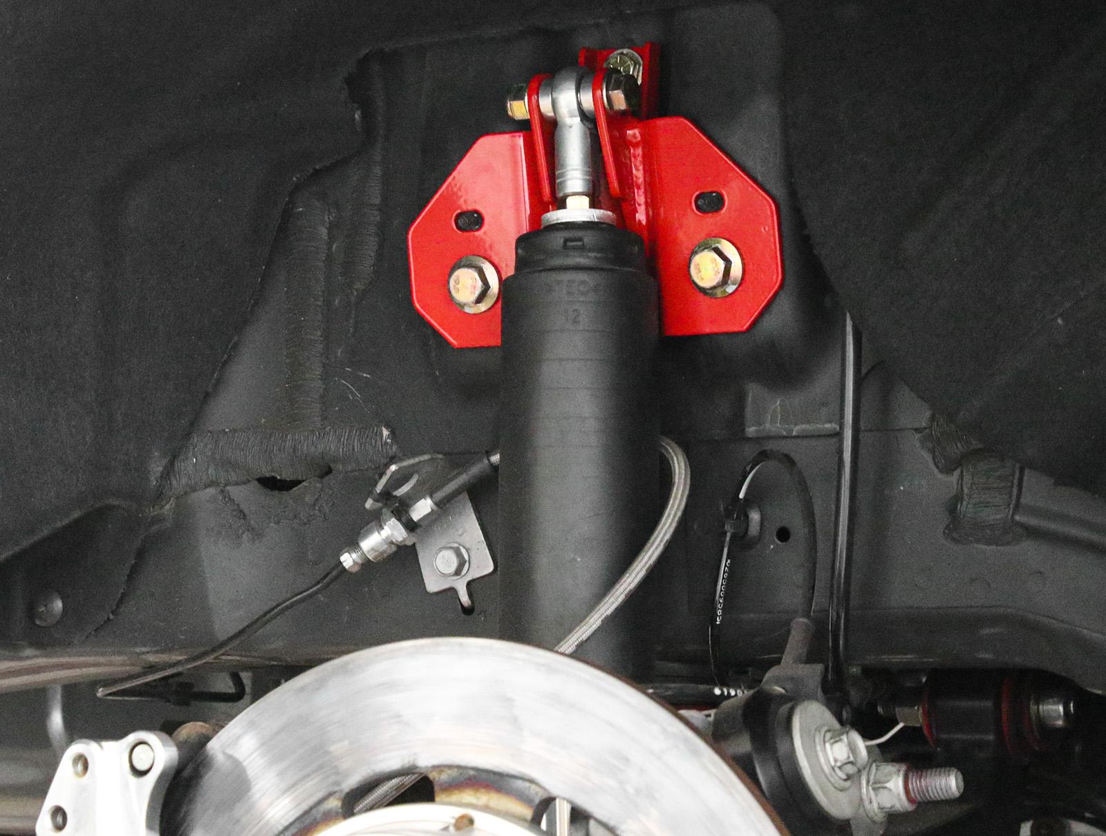 BMR Suspension 24-25 Ford Mustang Rear Steel Shock Mount & Brace Kit - Red