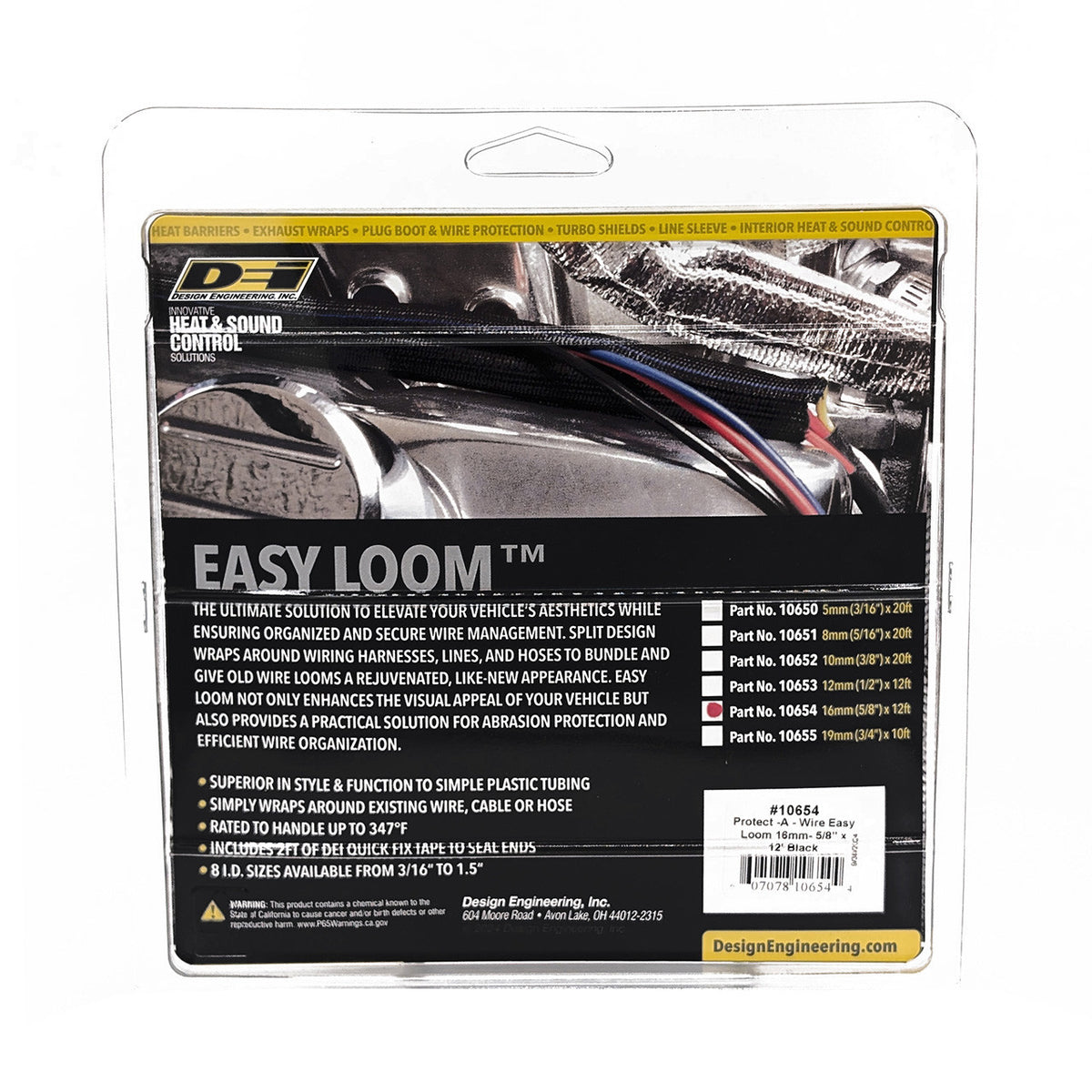 DEI Split Wire Sleeve Easy Loom 16mm-5/8in x 12 Black
