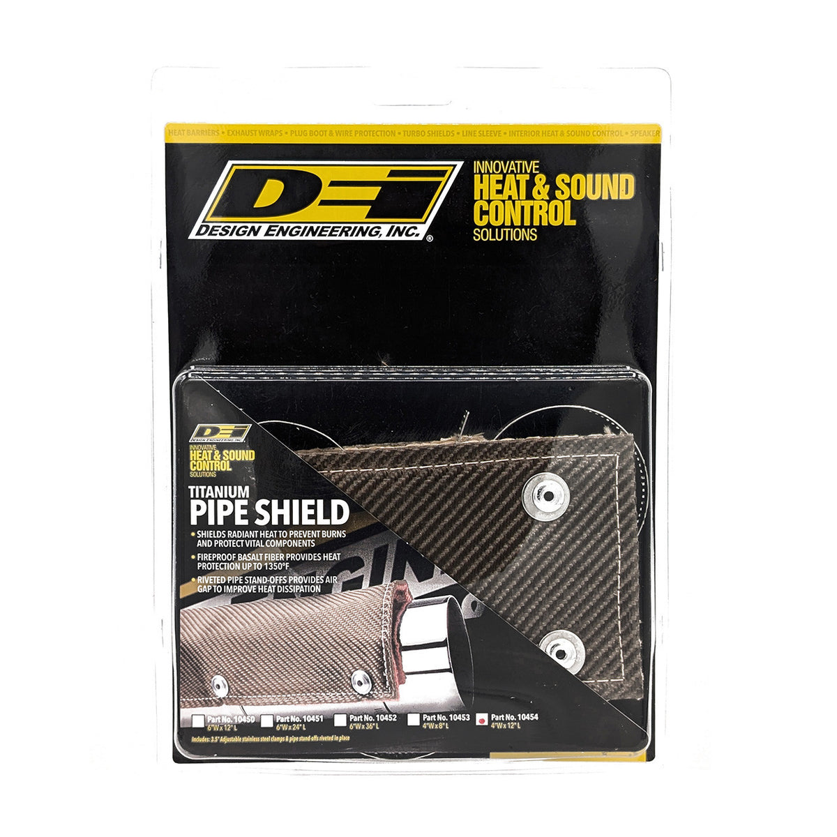 DEI Pipe Shield with Stainless Steel Clamps - 4in x 12in - Titanium