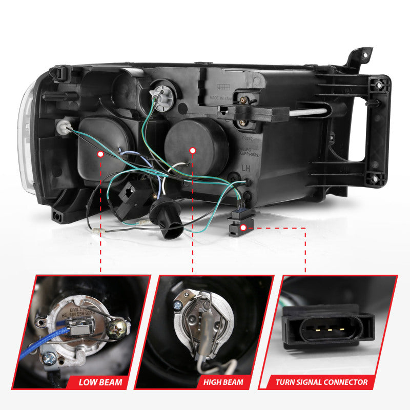 ANZO 2002-2005 Dodge Ram 1500 LED Projector Headlights